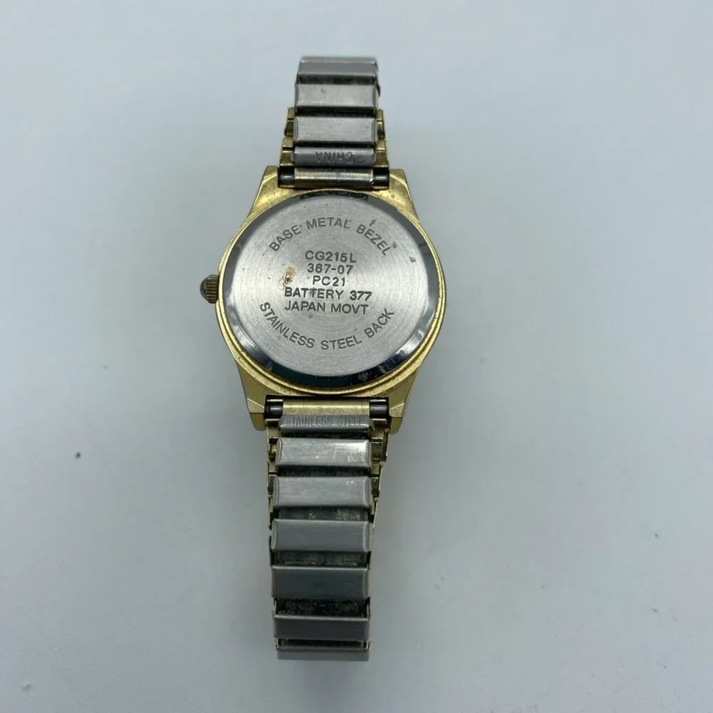 Easy Read Women's Watch CG Gold White Dial Two Tone Stretch Band